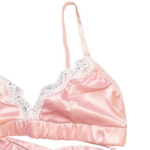 NWT Adore Me Averly Unlined Satin Bralette & Panty Set in Mellow Rose Size Large - Picture 5 of 12